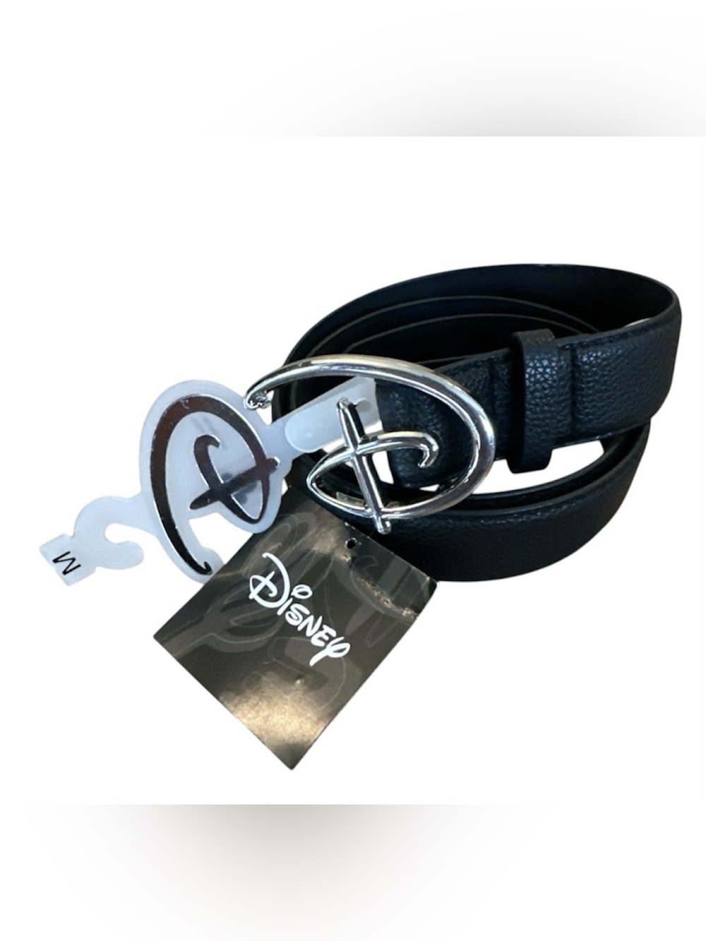 Disney Black Belt with Silver D Accent Buckle